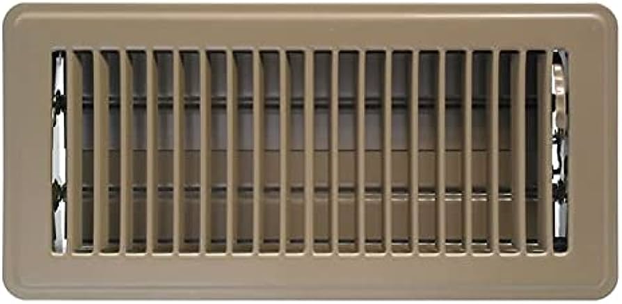 Homeponent Metal Floor Register Vent - 4-Inch by 10-Inch (Brown)