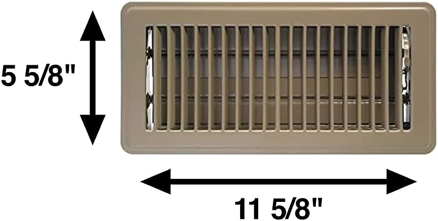 Homeponent Metal Floor Register Vent - 4-Inch by 10-Inch (Brown)